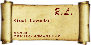 Riedl Levente névjegykártya